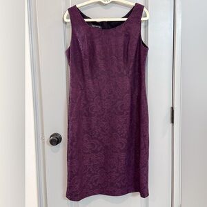 Jones New York Purple Floral Midi Dress